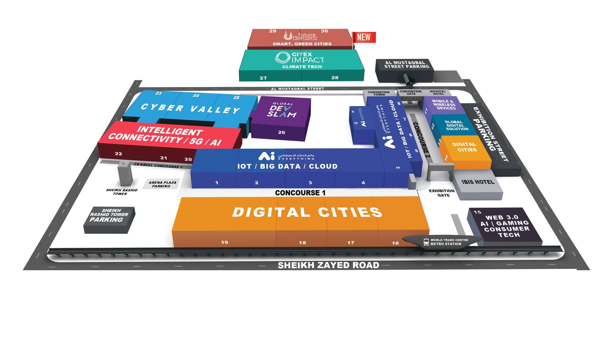 GITEX 2023, Venue Map, Timing, (Free) Parking and Exhibitors List